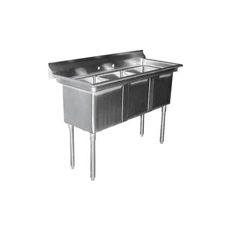 Aero Aero Manufacturing Company 3F3-1818 Three Bowl Deluxe SS NSF Sink 3F3-1818